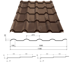 Металочерепиця AFINA PEMA RAL 8017 0,45 Optima Steel — Сталекс