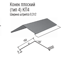 Коньок плоский тип 4 RAL 3005 мат Італія 0.47 мм