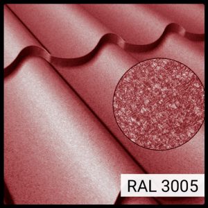 Металочерепиця «Ефект» Цвет по RAL 3005 (Бордовый)