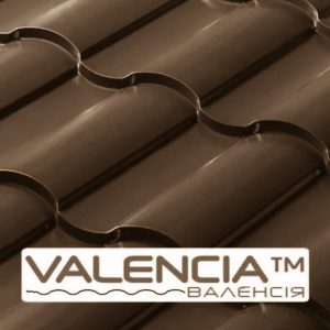 Металочерепиця VALENCIA 400/20 — Сталекс 0,45 мм, PEMA RAL 8019 Сталь-Optima Steel