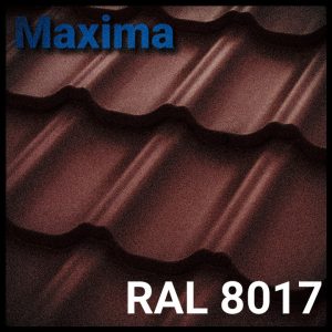 Металочерепиця MAXIMA 0,45 мм  ⁇  аркуш (1195 мм х 2250) = 2,689 м кв ⁇  PEMA RAL 8017  ⁇  ARCELOR ⁇