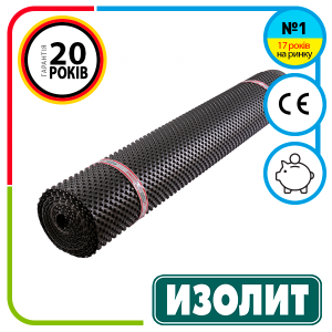Шиповидна геомембраная Ізоліт Profi 0.6 (2х20м)