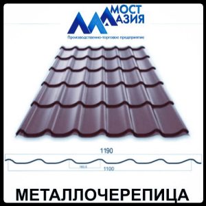 Металочерепиця Містазія 0,45 мм RAL 8019 МАТ