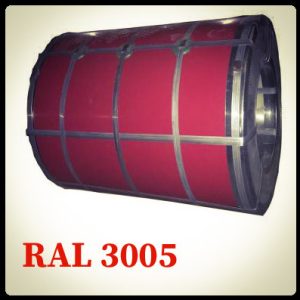 Сталь у рулонах/SeAH Steel/оцинкована з полімерним покриттям AKZO NOBEL (Юж.Корея) 3005 червоне вино