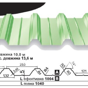 Профнастил — Т 57 Pruszynski. 0,5 мм RAL 5002