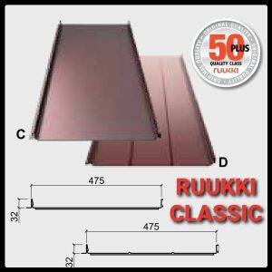 Покрівельний фальц - Ruukki Classic Premium / 0.6 мм embossed, фальцева покрівля з Фінляндії.