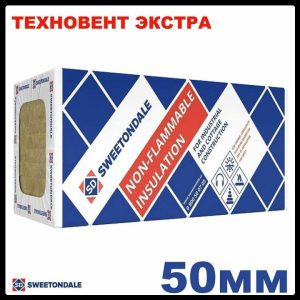 Базальтовий утеплювач Техновент Екстра 1200х600х50 мм 4,32 м2/упк