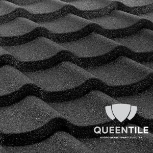 Композитна черепиця QueenTile Standard Black 6-тайловий лист